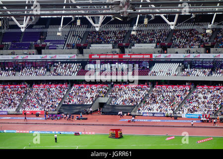 London Stadium, Heimat von West Ham vereint Fußballverein in der Queen Elizabeth Olympic Park und Veranstaltungsort für London 2017 World Championships. Stockfoto