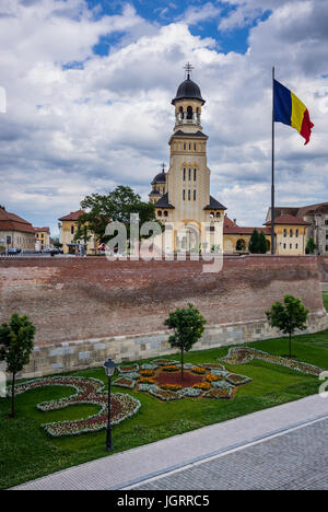 Rumänische Orthodoxe Krönung Kathedrale der Heiligsten Dreifaltigkeit und Erzengel Michael und Gabriel in Stadt Festung von Alba Iulia, Rumänien Stockfoto