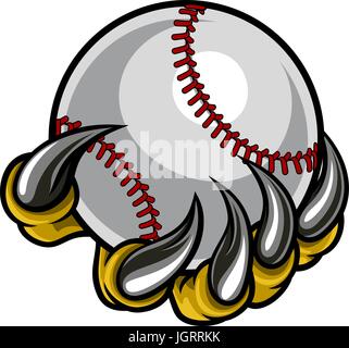 Monster-Klaue mit Baseball Ball Stock Vektor