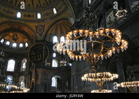 Im Inneren der Hagia Sofia, Istanbul. Stockfoto