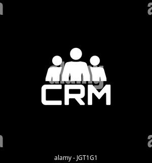 CRM-System-Icon. Flaches Design. Stock Vektor