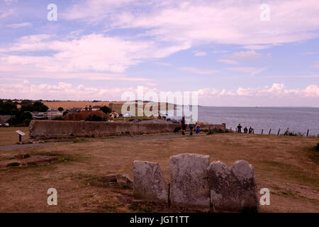 Reculver Bucht ist ein Dorf und Urlaubsort an der Küste in Kent südöstlich von England uk Juli 2017 Stockfoto