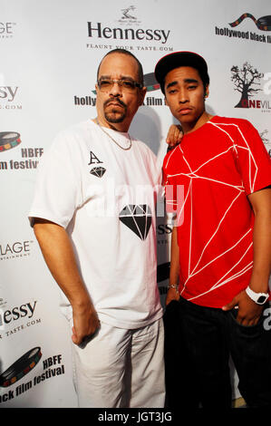 Rapper/Schauspieler Ice T Lil Ice nimmt an 9. Jährlichem Hollywood Black Film Festival Beverly Hills Teil. Stockfoto