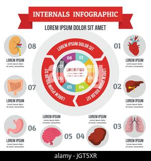 Interna Infografik Konzept, flachen Stil Stock Vektor