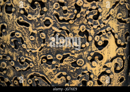 Gold Metall Textur Hintergrundmuster. die horizontalen Rahmen. Stockfoto