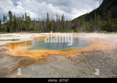 Emerald Pool im Black Sand Basin, Upper Geyser Basin, Yellowstone National Park Stockfoto