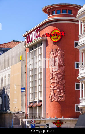 Berühmten Hard Rock Cafe Lisboa in Lissabon Stockfoto