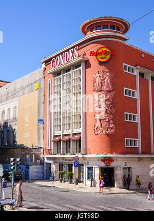 Berühmten Hard Rock Cafe Lisboa in Lissabon Stockfoto