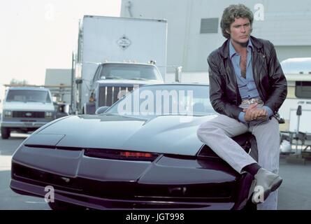 Knight-Rider-TV-Serie 1982-1986 USA erstellt von Glen A. Larson David Hasselhoff.  Es ist verboten, das Foto aus dem Kontext der Promotion des Films zu reproduzieren. Es muss die Filmgesellschaft und/oder der Fotograf von zugewiesen oder von autorisierten / erlaubt am Set von der Filmgesellschaft gutgeschrieben werden. Nur für redaktionelle Nutzung. Photo12 gewährt keine Persönlichkeitsrechte der Personen vertreten. Stockfoto