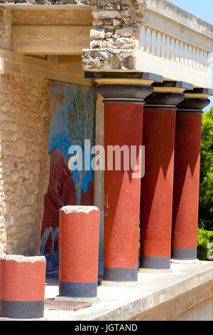 Der Norden Propylaeum. Palast von Knossos, Kreta, Griechenland. Stockfoto