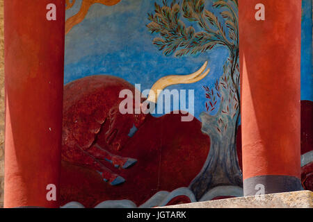 Der Norden Propylaeum. Palast von Knossos, Kreta, Griechenland. Stockfoto