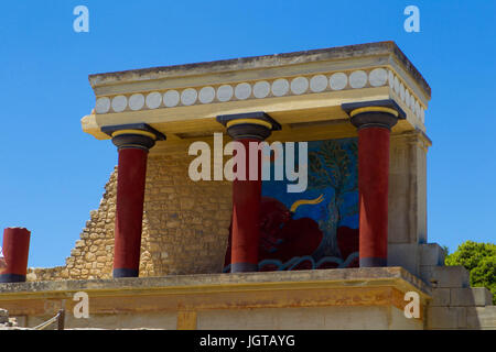 Der Norden Propylaeum. Palast von Knossos, Kreta, Griechenland. Stockfoto