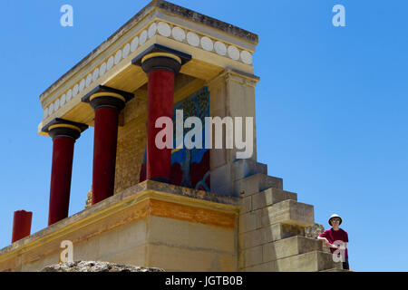 Der Norden Propylaeum. Palast von Knossos, Kreta, Griechenland. Stockfoto