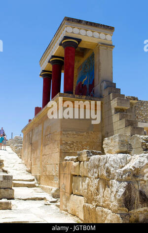 Der Norden Propylaeum. Palast von Knossos, Kreta, Griechenland. Stockfoto