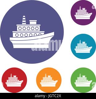 Großes Schiff Icons set Stock Vektor