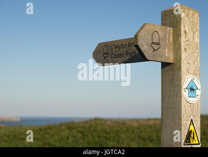 Pembrokeshire Coast Path Zeichen Stockfoto