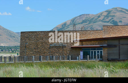 BRIGHAM CITY, Utah - Juni 28, 2017: Bear River Zugvogel Zuflucht. Die Hansen Wildlife Education Center verfügt über interaktive Exponate über die Bib Stockfoto