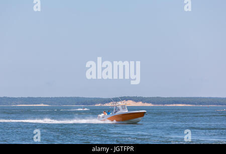 Motorboote von Shelter Island NY Stockfoto