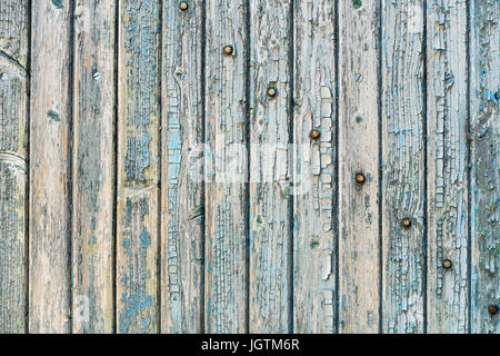 Alte Holzbohlen mit Farbe. Stockfoto