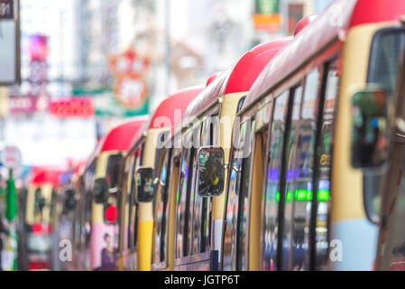 Minibusse in Hong Kong Stockfoto