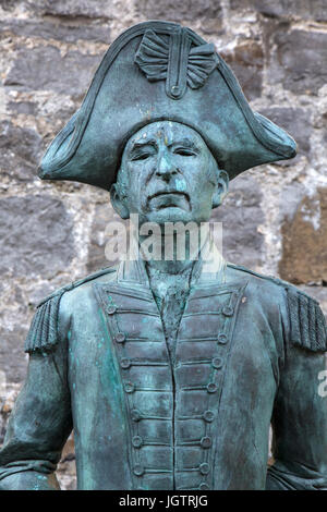 Statue von John Quilliam RN auf der Burg in Burgstadt auf der Isle Of man. Stockfoto