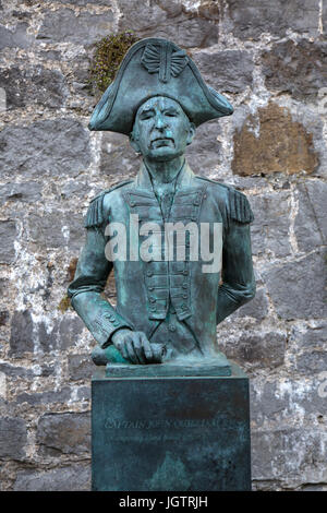 Statue von John Quilliam RN auf der Burg in Burgstadt auf der Isle Of man. Stockfoto