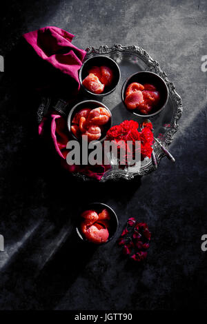 Erdbeer-Sorbet Stockfoto