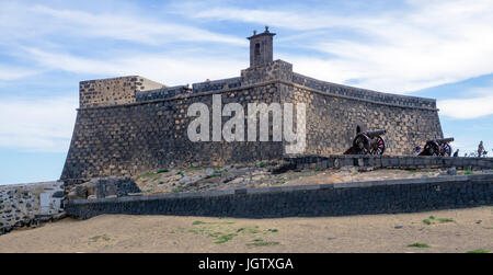 Festung Castillo de San Gabriel Arrecife, Lanzarote, Kanarische Inseln, Spanien, Europa Stockfoto