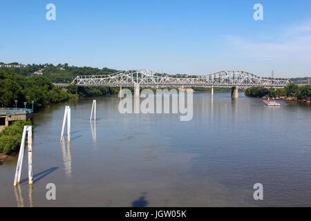 Ein Tag in Covington, Kentucky durch den Ohio River und an einem See auf dem Weg nach Hause. Stockfoto