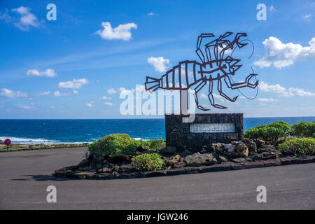 Krabbe Skulptur von Cesar Manrique, Jameos del Aqua konzipiert, im Norden der Insel Lanzarote, Kanarische Inseln, Spanien, Europa Stockfoto