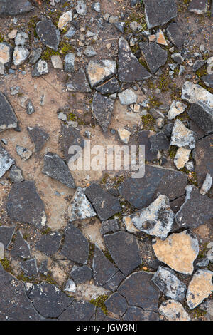 Gebrochene Schlamm Textur aus Erdwärme Gas am Boden Stockfoto