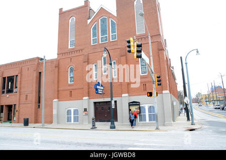 ATLANTA, GEORGIA, UNITED STATES die Heimat der Ebenezer Baptist Kirche wo Martin Luther King Jr. predigte. Stockfoto