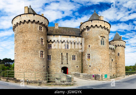Panoramablick auf Chateau de Suscinio in der Golf von Morbihan, Bretagne (Bretagne), Frankreich. Stockfoto