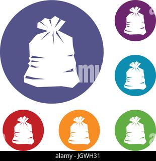 Garbage Bag Icons set Stock Vektor
