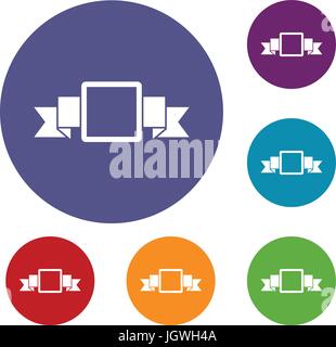 Kleine quadratische Banner Icons set Stock Vektor