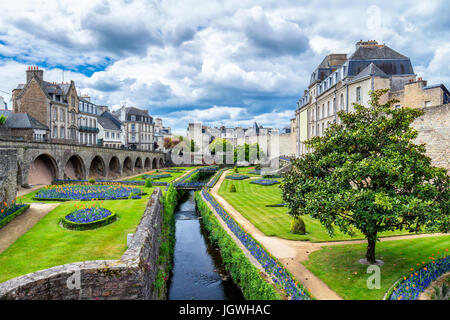 Vannes, eine mittelalterliche Stadt der Bretagne (Bretagne) in Frankreich. Stockfoto