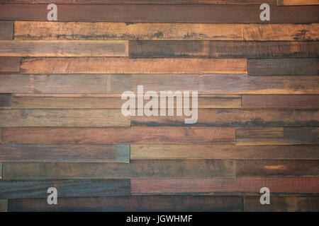 Draufsicht Holzstruktur Hintergrund, Holzplanken dunkelbraunem Holz Stockfoto