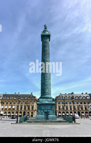 Der Place Vendôme Spalte in Paris, Frankreich Stockfoto