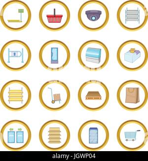 Supermarkt Symbole Kreis Stock Vektor