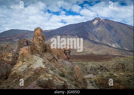 Roques de Garcia und Teide Stockfoto