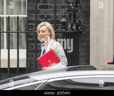 London, UK. 11. Juli 2017. Rt Hon Elizabeth Truss MP Chief Secretary an den Fiskus verlassen Downing Street Credit: Amer Ghazzal/Alamy Live-Nachrichten Stockfoto