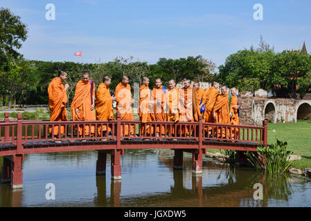 Mönche in Buang Moran, Ancient Siam Park, Thailand Stockfoto