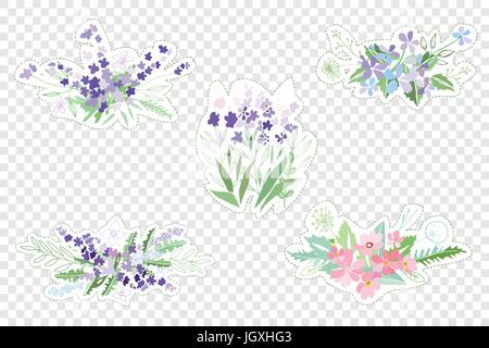 Vintage romantische Vektor der modischen Blumensträuße. Stock Vektor