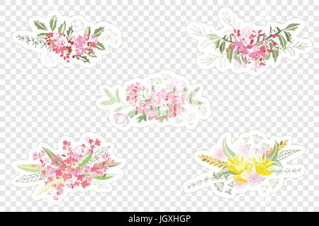 Vintage romantische Vektor der modischen Blumensträuße. Stock Vektor