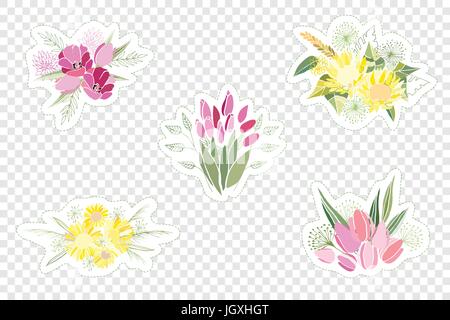 Vintage romantische Vektor der modischen Blumensträuße. Stock Vektor