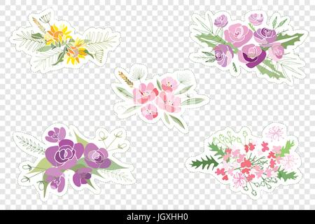 Vintage romantische Vektor der modischen Blumensträuße. Stock Vektor