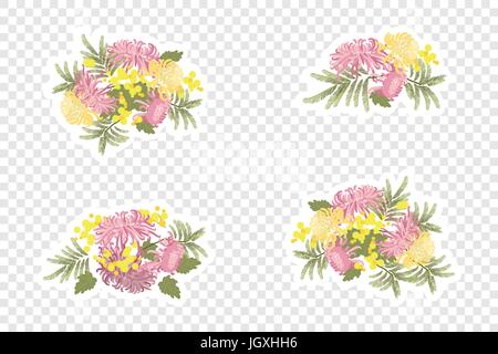 Vintage romantische Vektor der modischen Blumensträuße. Stock Vektor