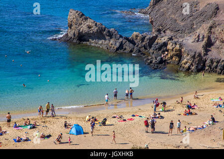 Playas de Papagayo, Naturpark Monumento Natural de Los Ajaches, Playa Papagayo der Bekannteste von Den Sechs Papagayo-Straenden, Punta Papagayo Playa Stockfoto