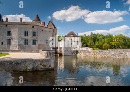 Chateau de la Brede, Gironde, Frankreich. Einst die Heimat des Schriftstellers Montesquieu. Stockfoto