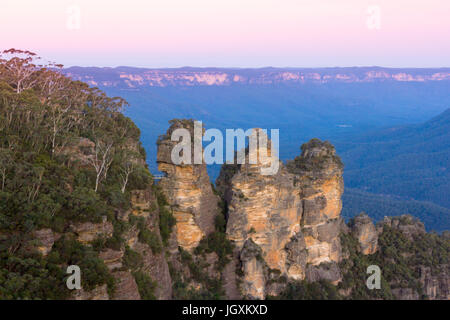 Die drei Schwestern, Blue Mountains, New South Wales, Australien Stockfoto